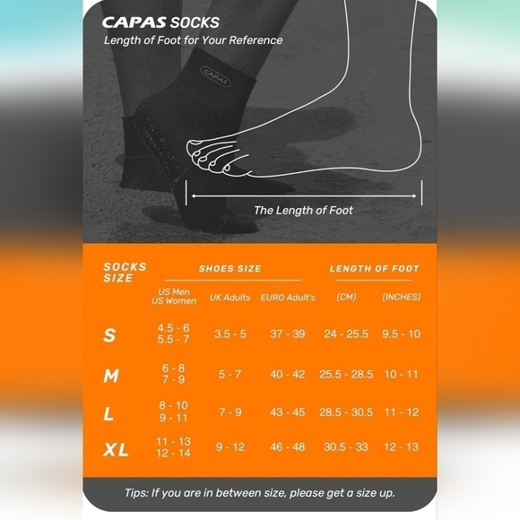 XL CAPAS 2mm Neoprene Water Socks, Beach Volleyball Sand Proof Socks, Diving - Picture 3 of 9